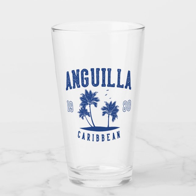 Anguilla Karibisk Palmträd 1980 Glaskopp (Framsida)