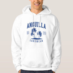 Anguilla Karibisk Palmträd 1980 Hoodie