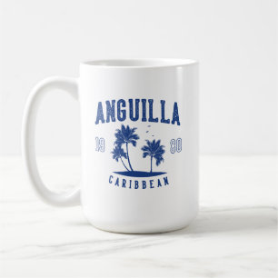 Anguilla Karibisk Palmträd 1980 Kaffemugg