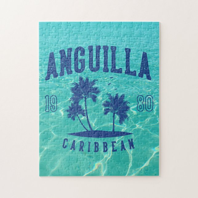 Anguilla Karibisk Palmträd 1980 Pussel (Vertikal)