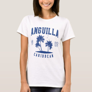 Anguilla Karibisk Palmträd 1980 T Shirt
