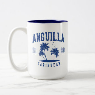 Anguilla Karibisk Palmträd 1980 Två-Tonad Mugg