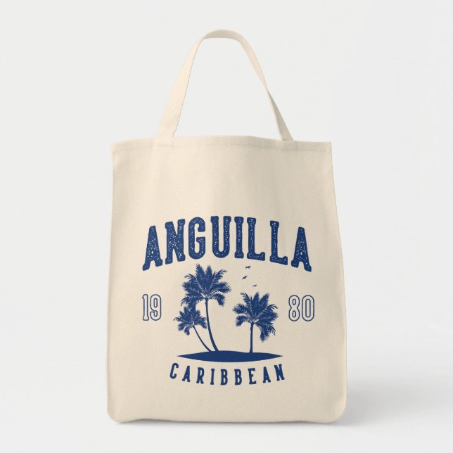Anguilla Karibisk Palmträd 1980 Tygkasse (Framsidan)