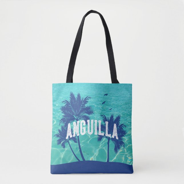 Anguilla Karibisk Palmträd Tygkasse (Framsida)