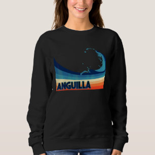 Anguilla Karibisk Retro Surf Segling & Fiske V T Shirt