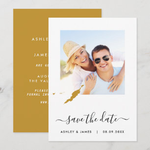 Anguilla Karta Photo Bröllop spara datum Card Datumet
