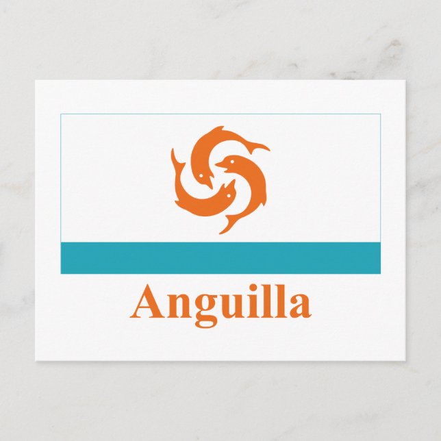 Anguilla Local Flagga med Namn Vykort (Framsida)