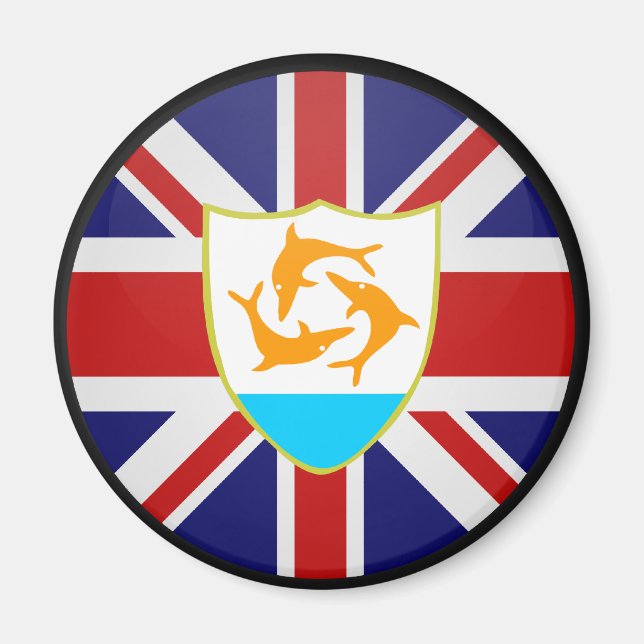 Anguilla quality Flagga Circle Magnet (Framsidan)