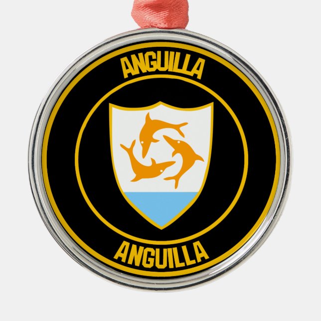 Anguilla Round Emblem Julgransprydnad Metall (Framsidan)