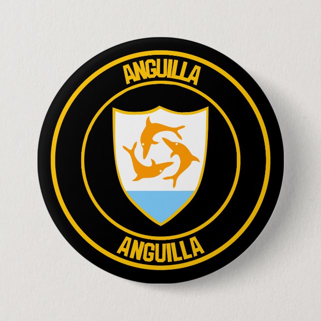 Anguilla Round Emblem Knapp (Framsida)