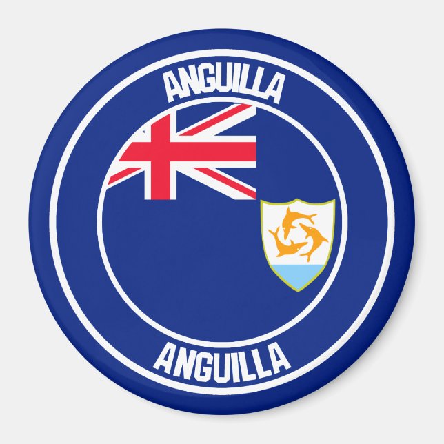 Anguilla Round Emblem Magnet (Framsidan)