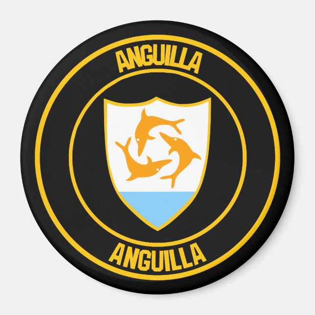 Anguilla Round Emblem Magnet (Framsidan)