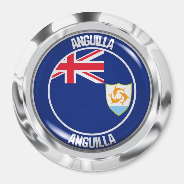 Anguilla Round Emblem Magnet (Framsidan)