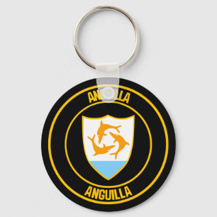 Anguilla Round Emblem Nyckelring