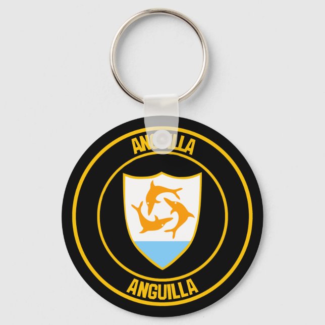 Anguilla Round Emblem Nyckelring (Framsida)