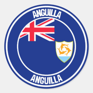 Anguilla Round Emblem Runt Klistermärke
