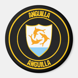 Anguilla rund Emblem Magnet