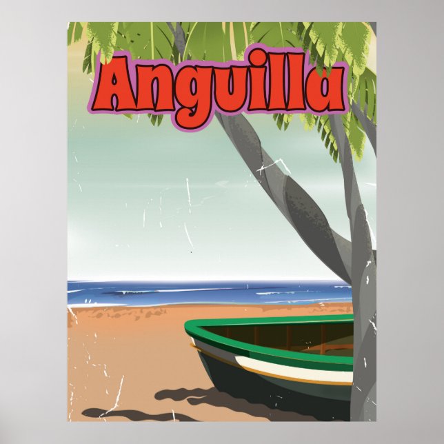 Anguilla vintage reseaffisch. poster (Framsidan)
