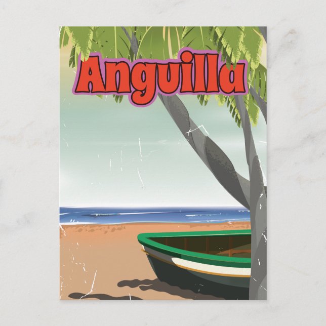 Anguilla vintage reseaffisch. vykort (Framsida)