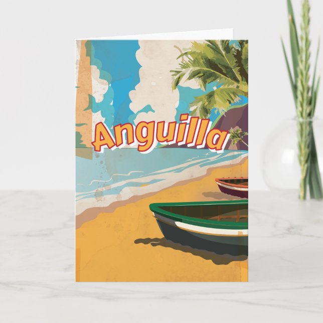 Anguilla Vintage semester Poster Helgkort (Framsida)