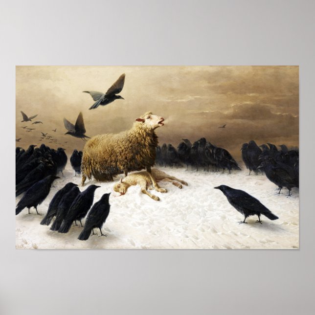 Anguish by August Friedrich Albrecht Schenck Poster (Framsidan)