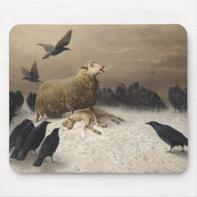 Anguish: Får med en död lamm Musmatta (Framsidan)
