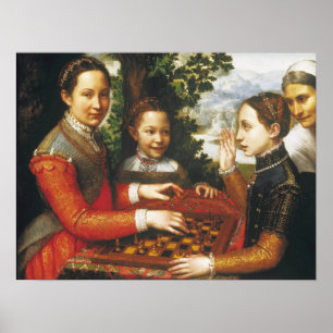 Anguissola - Konstnärer spelar schack Poster