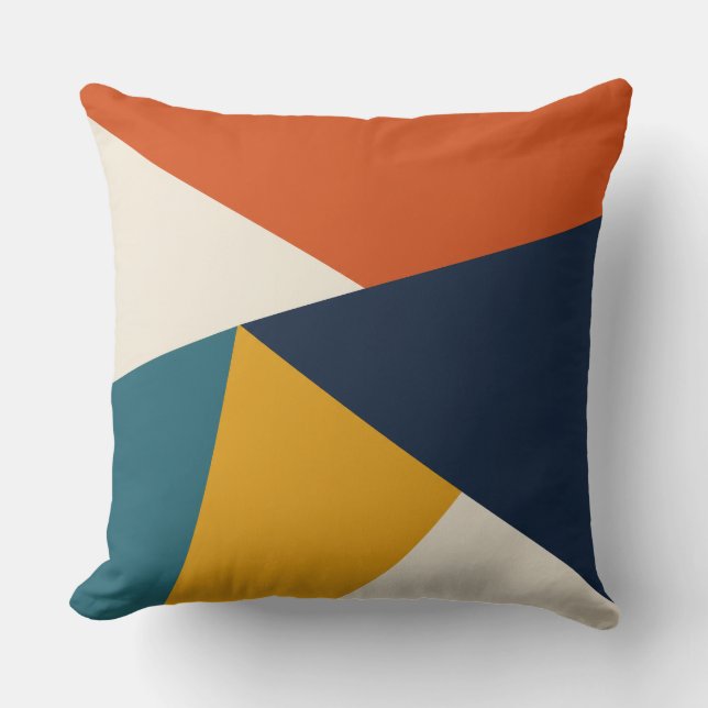 Angular Balance Navy Gold Teal Kudde (Framsida)