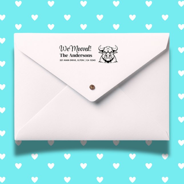 Angus Bull Personalize Cow Returadress Självfärgande Stämpel (Create heartfelt mail with the Bull Personalize Return Address Self-inking Stamp. )