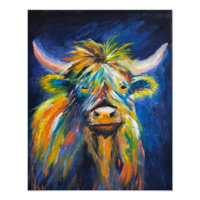 Angus Highland Cow Fototryck (Framsidan)