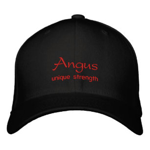 Angus Namn Cap / Hat Broderad Keps