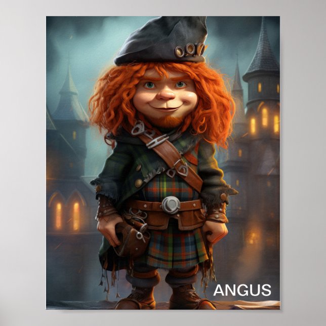 Angus, The Wee Scottish Highlander Poster (Framsidan)