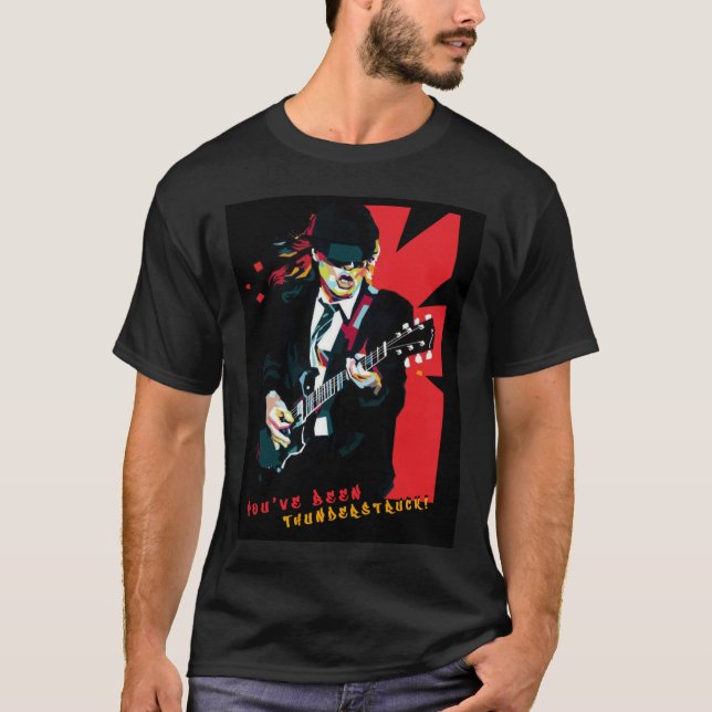 Angus Young ACDC Thunderstruck1399png1399 T Shirt (Framsida)