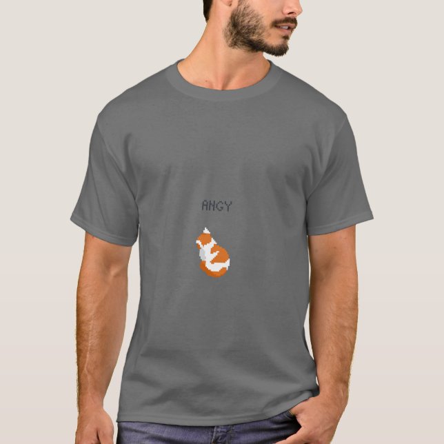 Angy Kitten Meme Pixel Art T Shirt (Framsida)