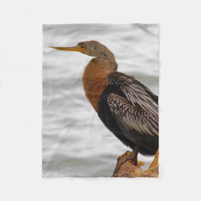 Anhinga på utkik fleecefilt (Framsidan)