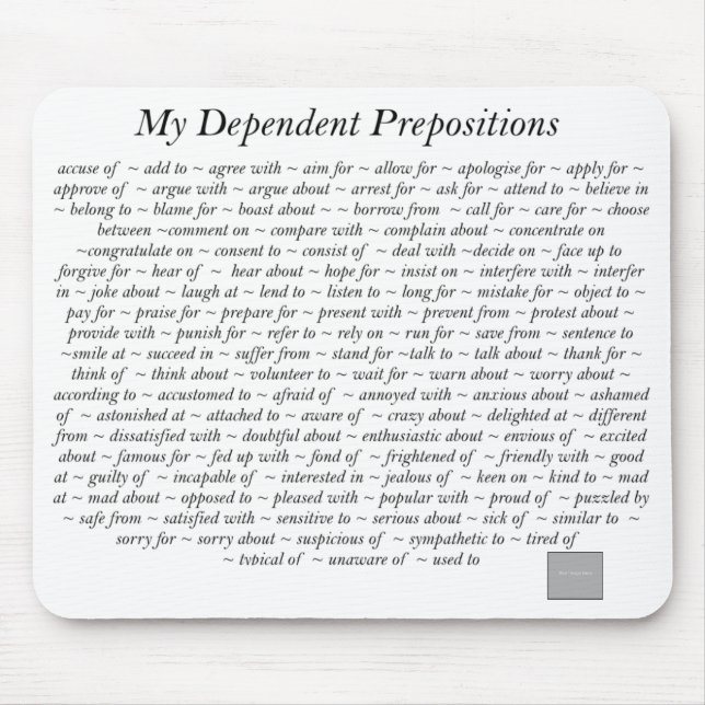 AnhörigPrepositions Mousepad Musmatta (Framsidan)
