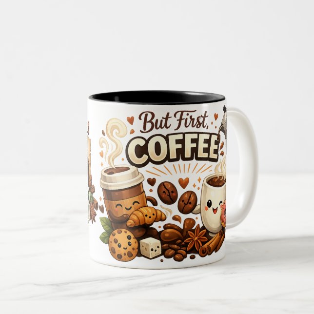 Ani Coffees lyxiga muggdesign för kaffebrygare Två-Tonad Mugg (Framsida höger)
