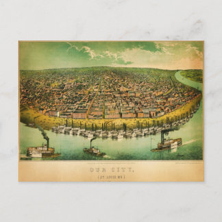 anickes karta av St Louis (1859) Vykort