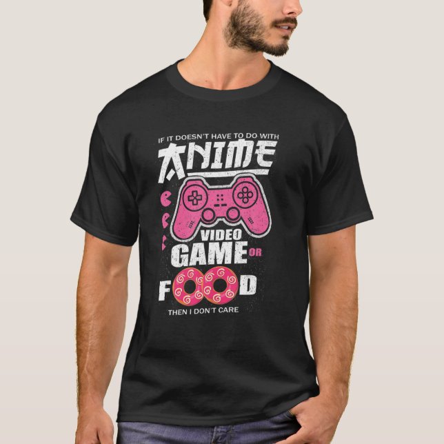 Anima Manga Video Game Controller eller Food, så j T Shirt (Framsida)