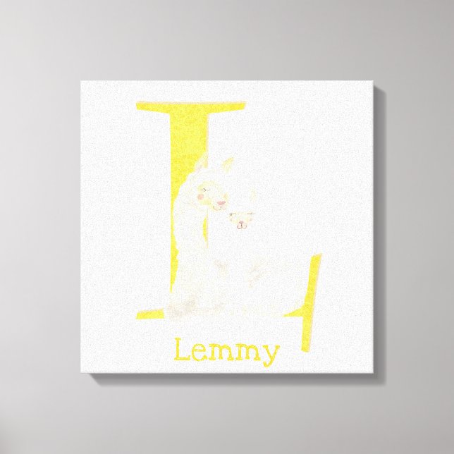 Animal ABC L är för lamamakanvastryck Canvastryck (Framsida)