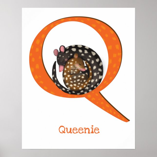 Animal ABC Q is for quoll print Poster (Framsidan)