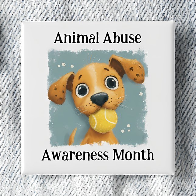Animal Abuse Awareness Month Pinback Knapp (Skapare uppladdad)