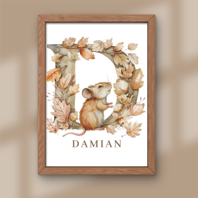 Animal Alphabet Letter D Kids Name Mouse Poster (Skapare uppladdad)