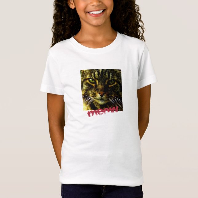 Animal Ansikte Hypnotize Cat Ögon T-shirt (Framsida)