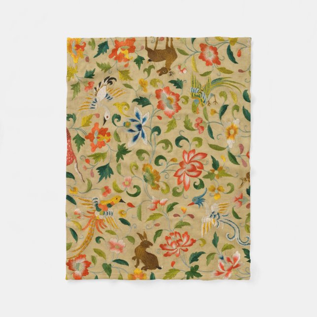 Animal Antique Horse Bird Hjort Rabbit Fleecefilt (Framsidan)