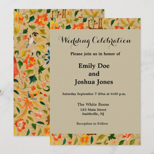 Animal Antique Horse Bird Hjort Rabbit Inbjudningar (Fram/baksida)