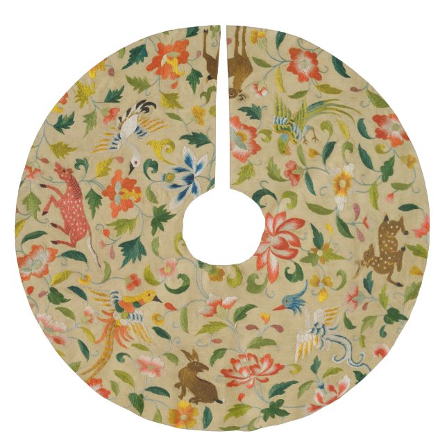 Animal Antique Horse Bird Hjort Rabbit Julgransmatta Borstad Polyester (Framsidan)