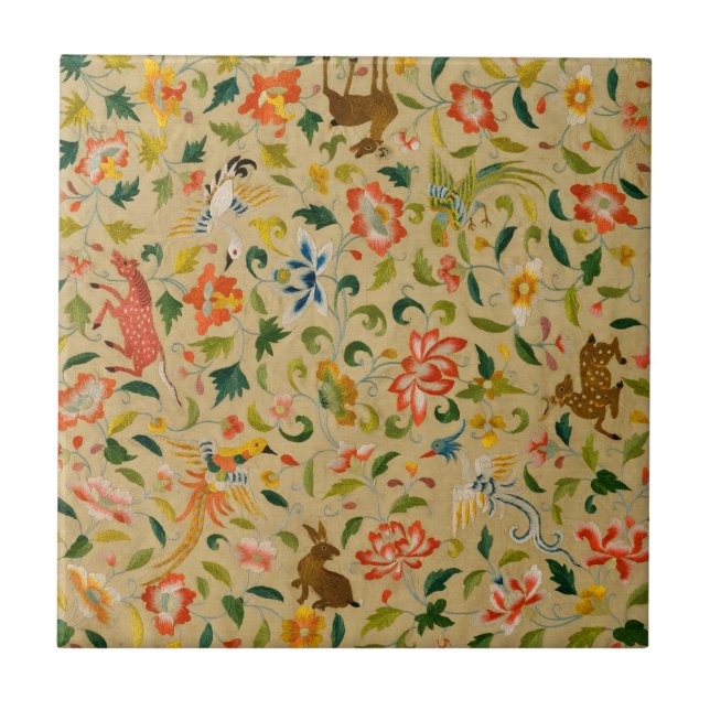 Animal Antique Horse Bird Hjort Rabbit Kakelplatta (Framsidan)