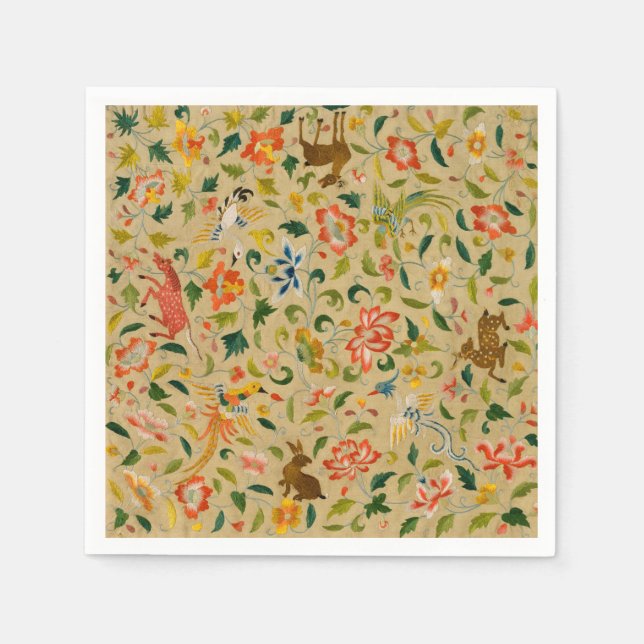 Animal Antique Horse Bird Hjort Rabbit Pappersservett (Framsidan)