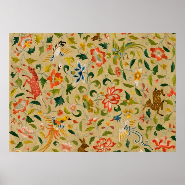 Animal Antique Horse Bird Hjort Rabbit Poster (Framsidan)